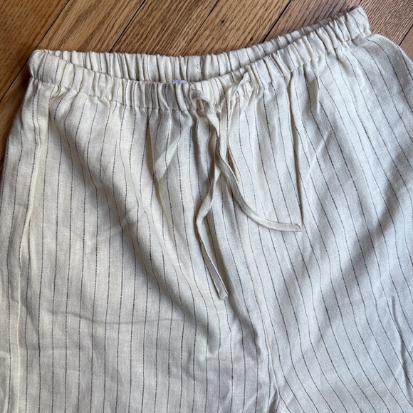 WeWoreWhat Tie Waist  Cream Wide Leg linen blend  Pants size xs - Picture 4 of 11